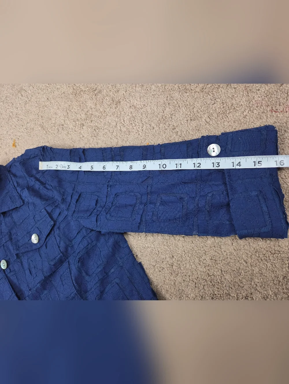 Ruby Rd. Navy Sheer Textured Button-Front Jacket - Picture 8 of 8